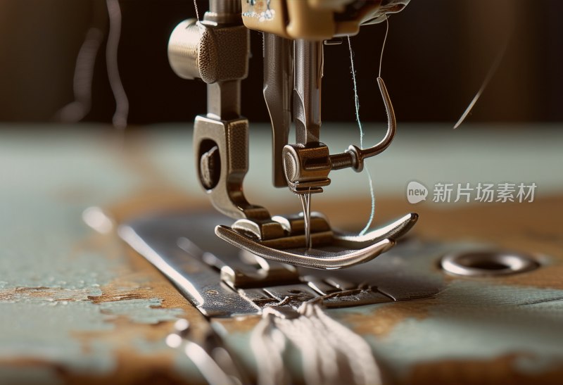 缝纫机针线特写