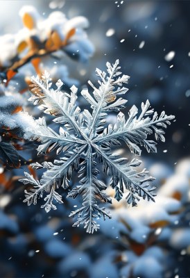 冬日雪花特写