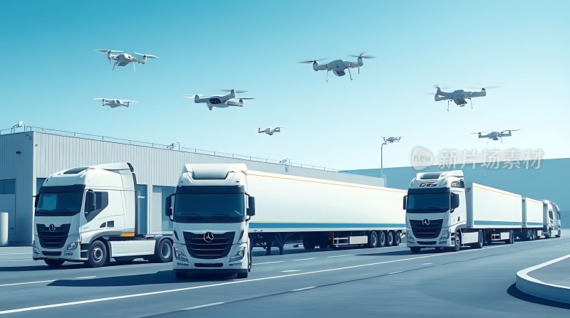 未来物流无人机与卡车协同作业