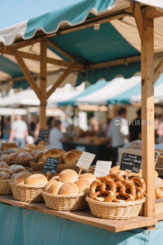 户外市场面包摊位