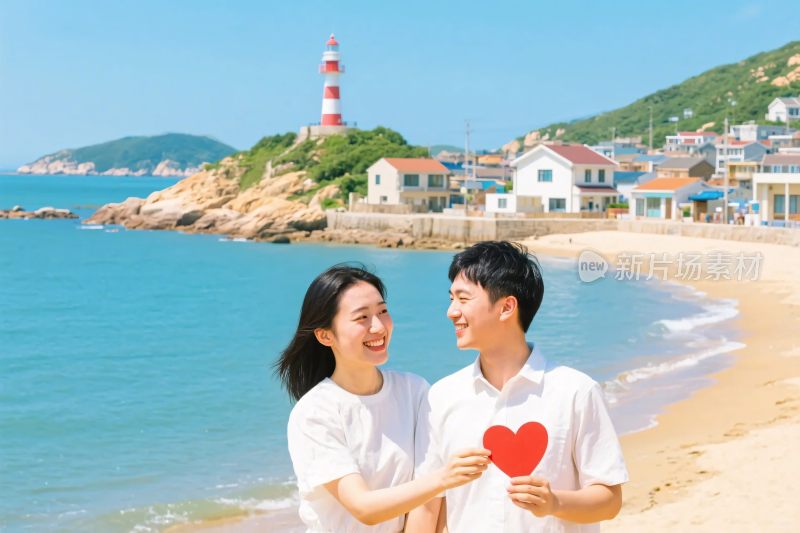 浪漫海滩情侣场景