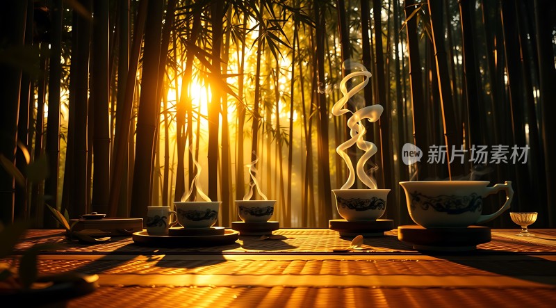 竹影斑驳下的茶道时光