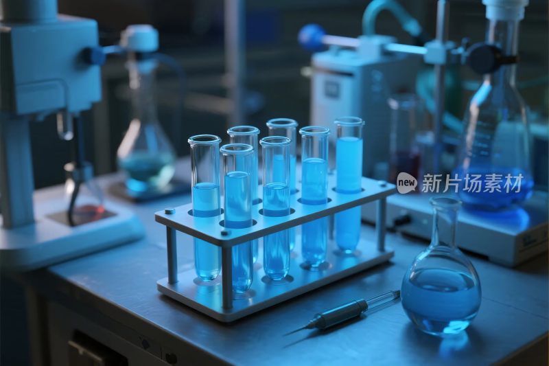 实验室试管液体场景