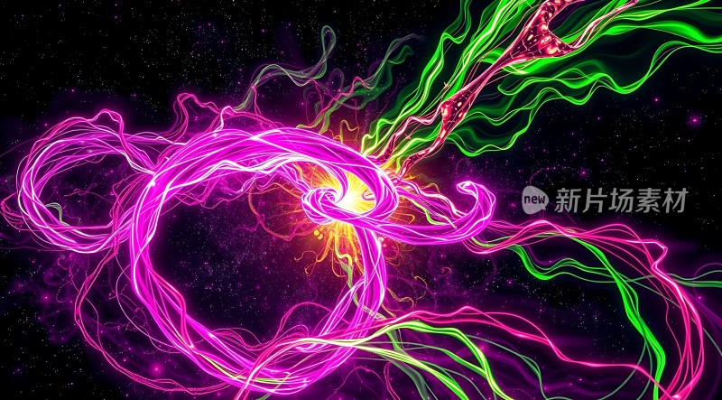 宇宙奇观星云漩涡与光束交织