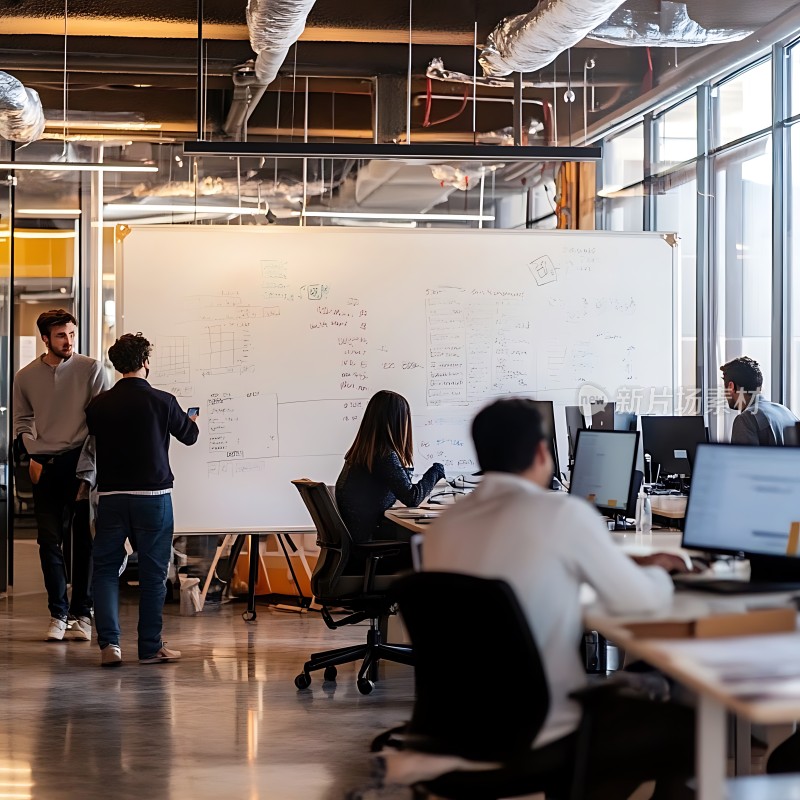 团队协作头脑风暴高效办公环境