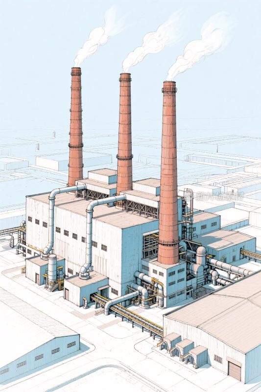 工业厂房透视图