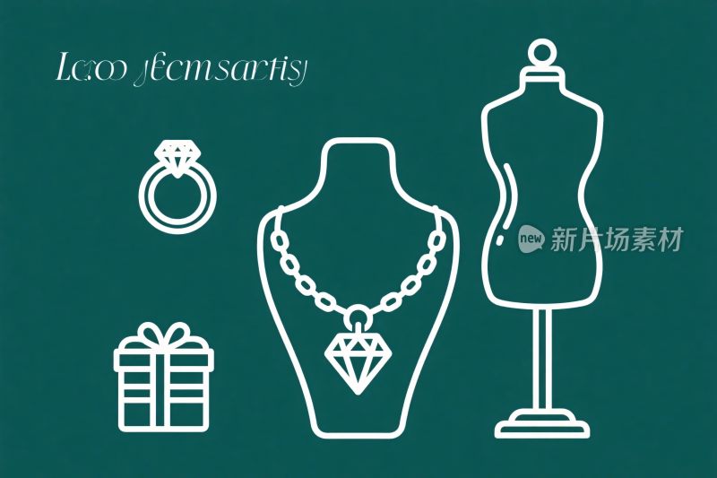珠宝元素插画