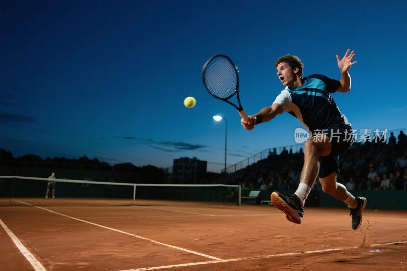 网球运动员比赛瞬间
