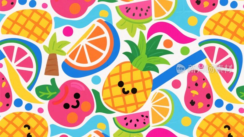 卡通水果插画图案