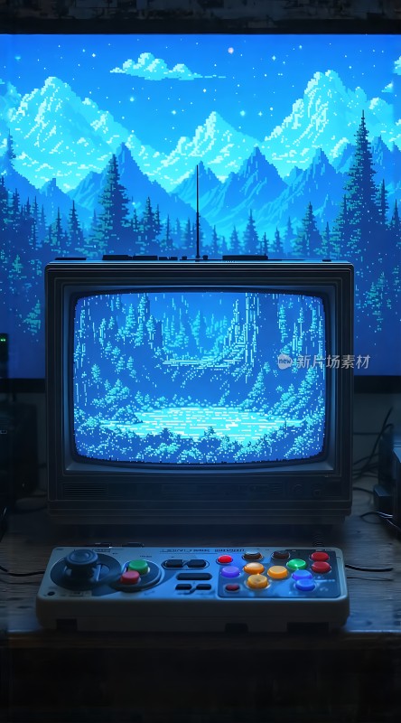 复古游戏机与经典电视机的完美结合唤起人们对童年游戏的美好回忆