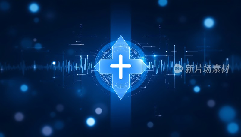 科技感蓝色背景加号图案新片场素材