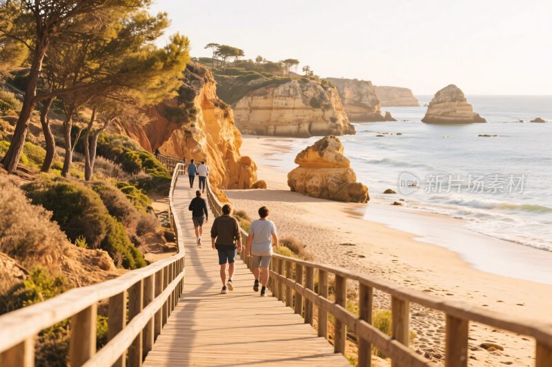 海边步道风景图