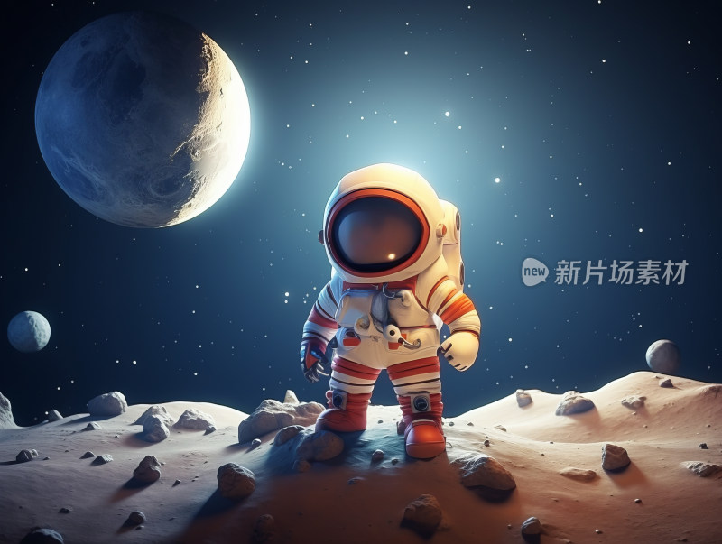 宇航员在外星地表3D