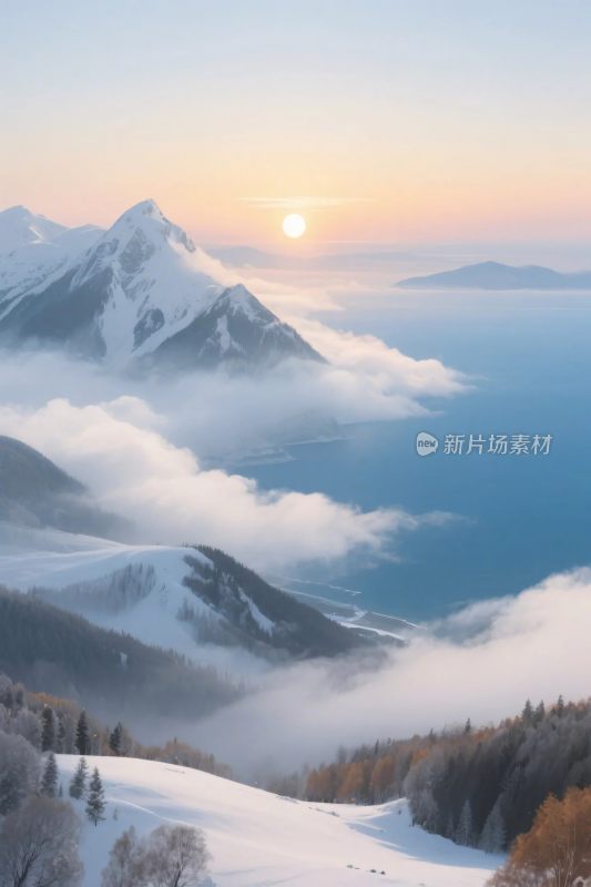 雪山云海美景图