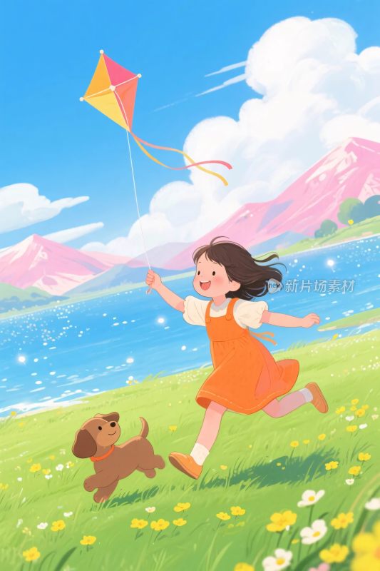 萌娃放风筝快乐时光