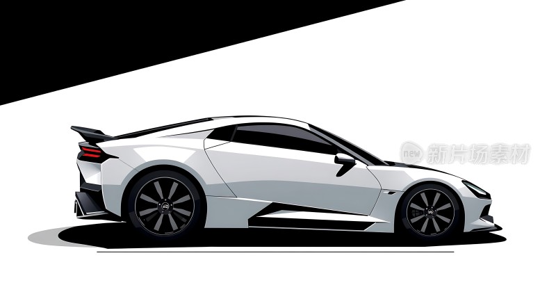 白色流线型跑车未来感十足