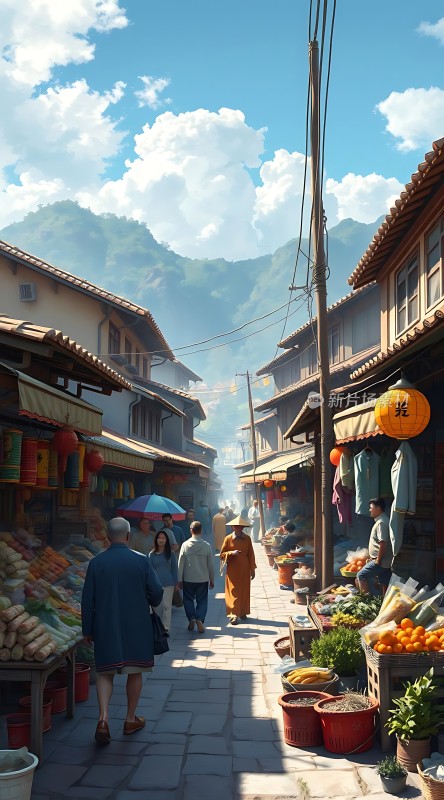 古街市集热闹非凡