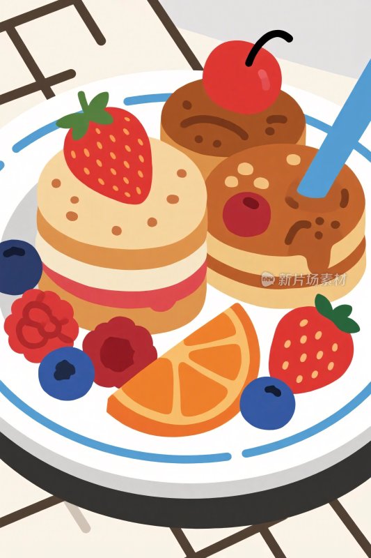 甜点插画画面
