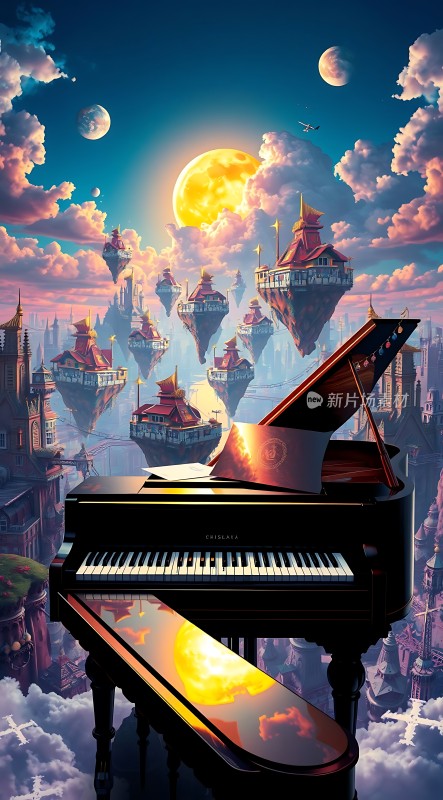 钢琴与梦幻天空之城