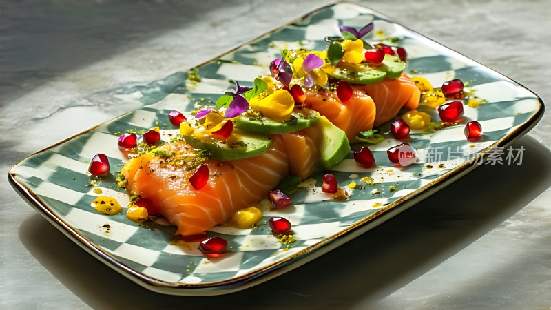 美味三文鱼拼盘