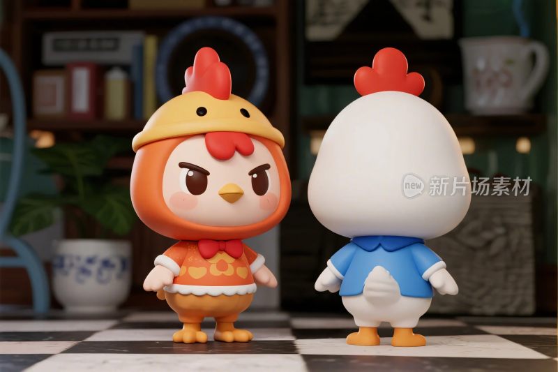 卡通小鸡角色场景
