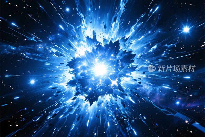 宇宙蓝色爆炸特效图