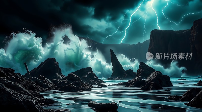 风暴之海闪电与巨浪的交响曲