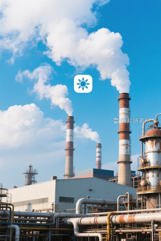 工业烟囱排放景象
