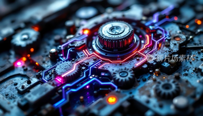 科技核心齿轮与光效交织