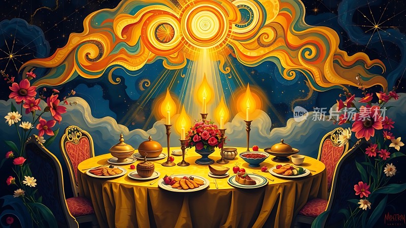 星空下的浪漫晚餐