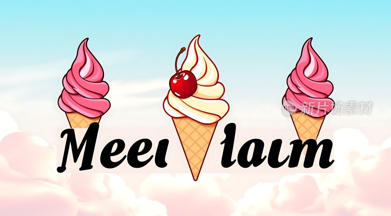 冰淇淋甜筒美味诱惑