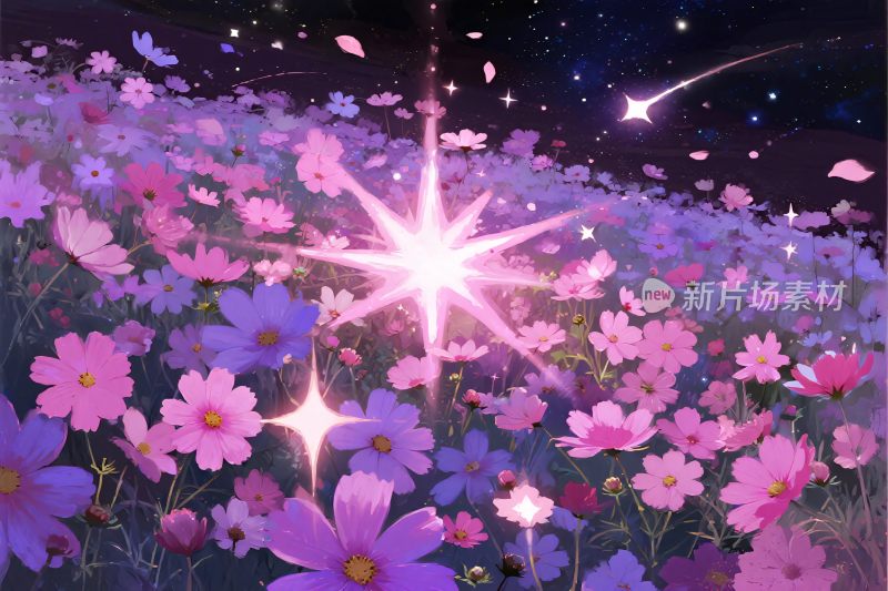 梦幻花海星空
