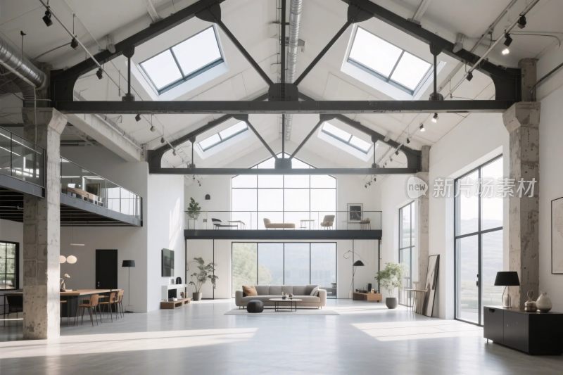 现代工业风挑高空间