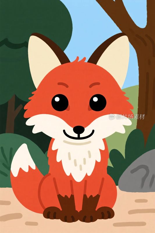 卡通狐狸插画