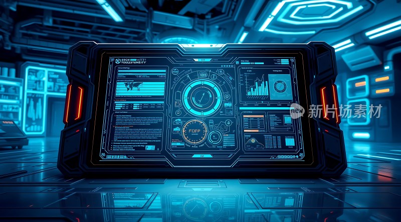 未来科技控制台数据图表与操作界面