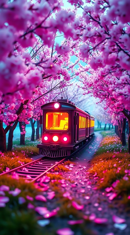 樱花雨中列车