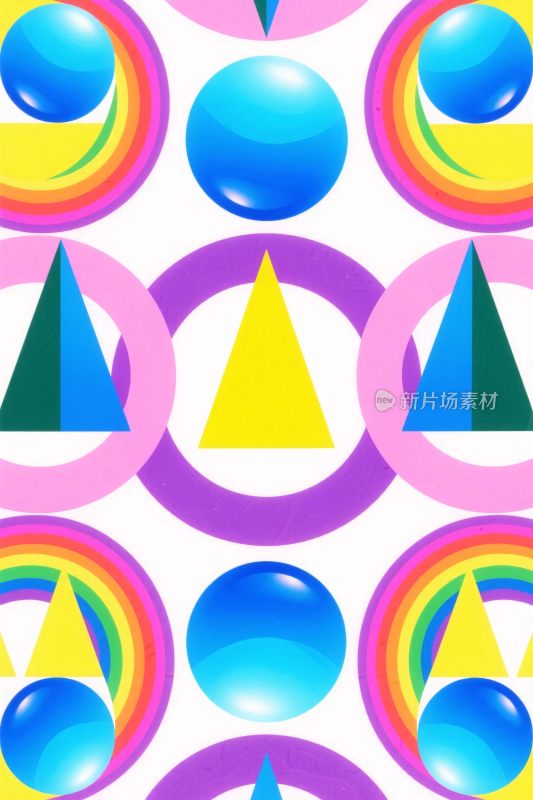 多彩几何图案插画