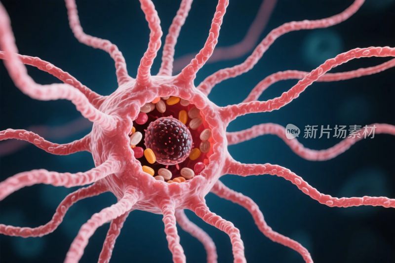 科学细胞微观插画