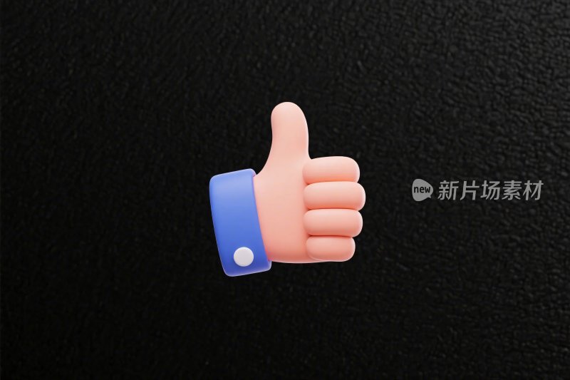 蓝色手腕点赞手势插画