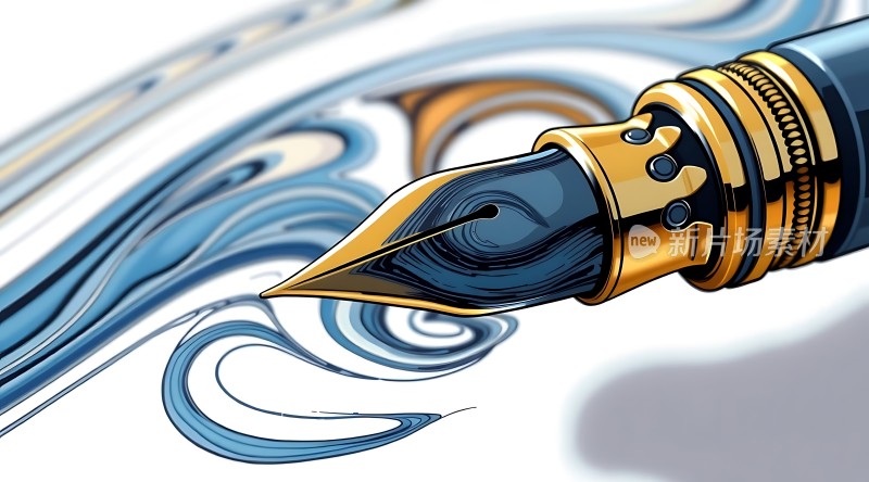 钢笔与墨迹的艺术融合