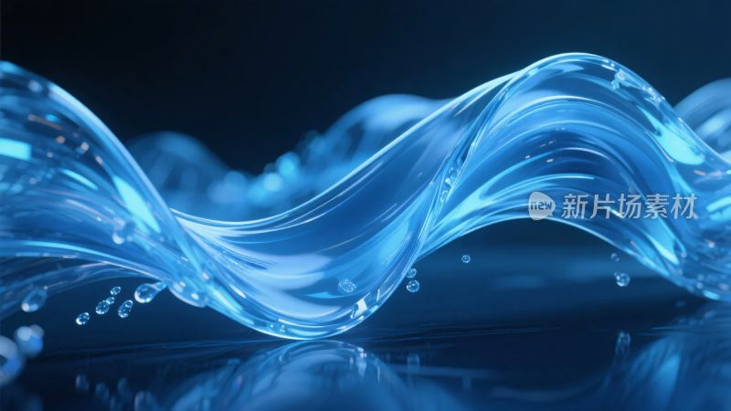 蓝色动感水波画面