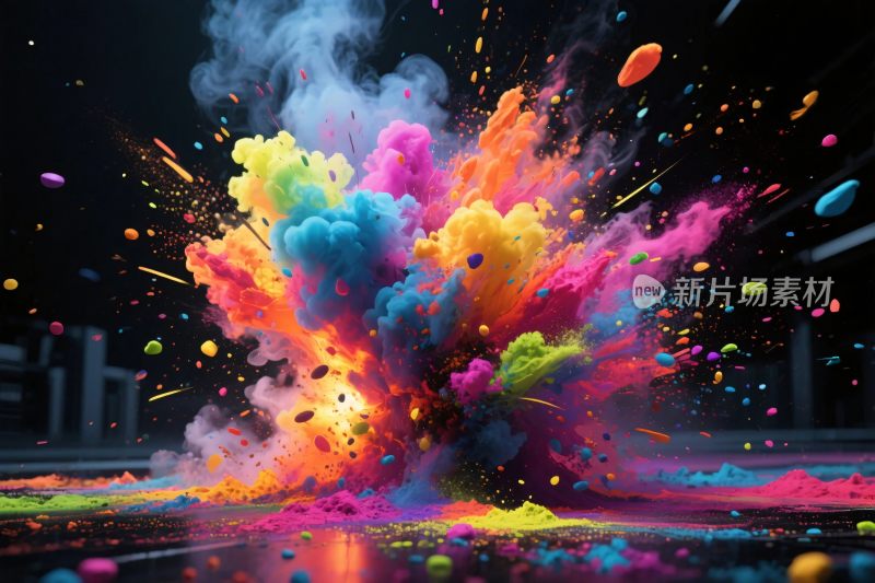 彩色粉末爆炸艺术效果