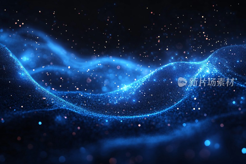 蓝色流动光效星空背景