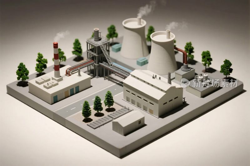 工业设施等距模型插画