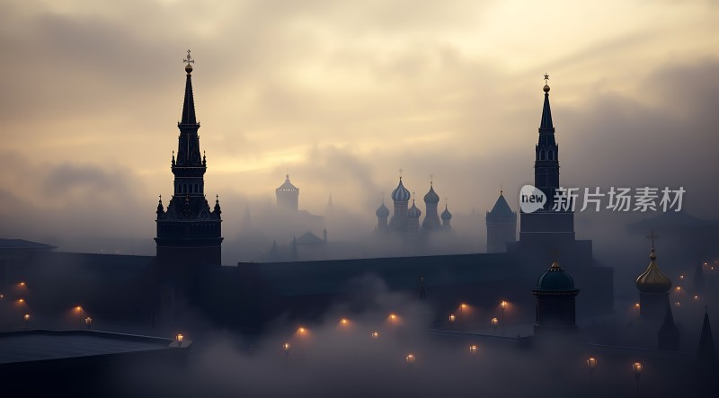 晨雾中的莫斯科红场