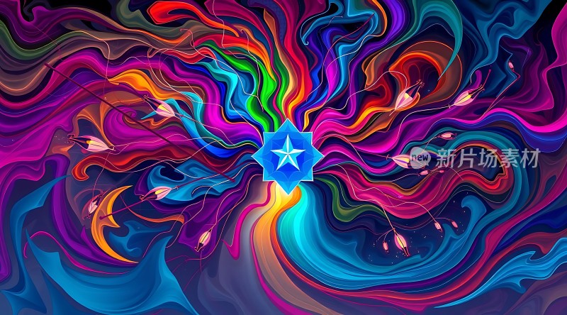 五彩斑斓的星芒绽放