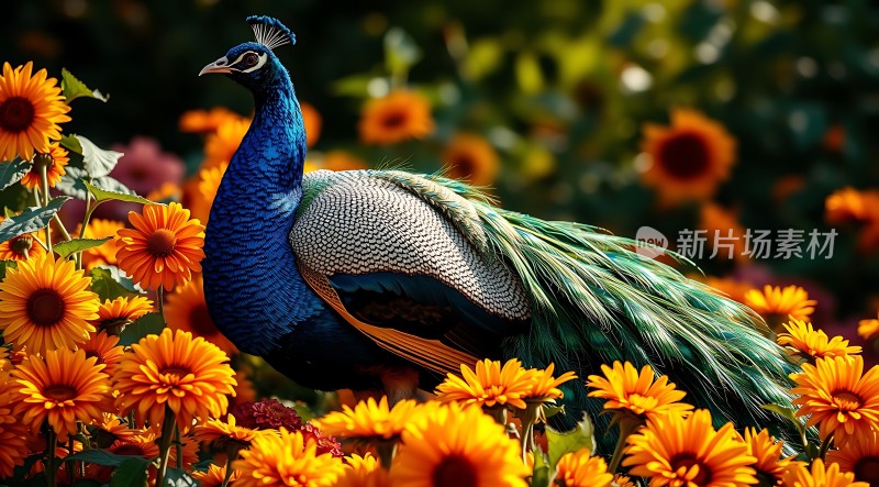 孔雀花丛中翩翩起舞