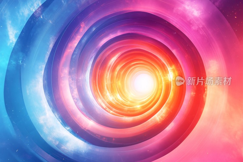 绚丽多彩的螺旋光效背景