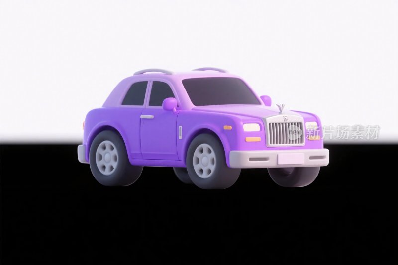 紫色卡通汽车插画