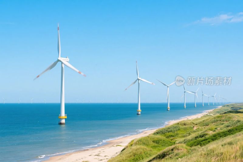 海上风力发电机景观